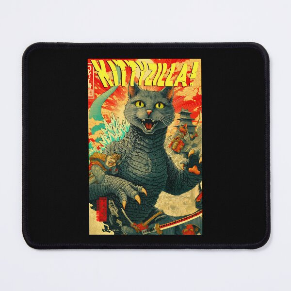 Item preview, Kittyzilla T‑Shirt – Funny Cat Monster Kaiju Tee, Vintage Japanese Poster Style Graphic for Cat Lovers designed and sold by Psychoactive Circus Merch.