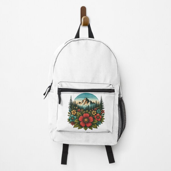 Item preview, Mountain Landscape with Wildflowers Vintage Nature Art designed and sold by ArtfulWeave.