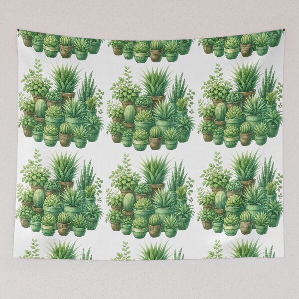 Item preview, Green Houseplants Collection Botanical Nature Design designed and sold by ArtfulWeave.