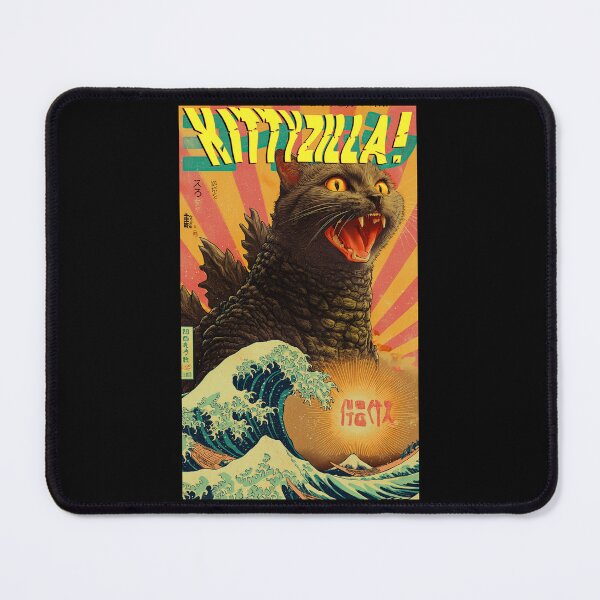 Item preview, Kittyzilla T‑Shirt – Funny Cat Monster Kaiju Tee, Vintage Japanese Poster Style Graphic for Cat Lovers designed and sold by Psychoactive Circus Merch.
