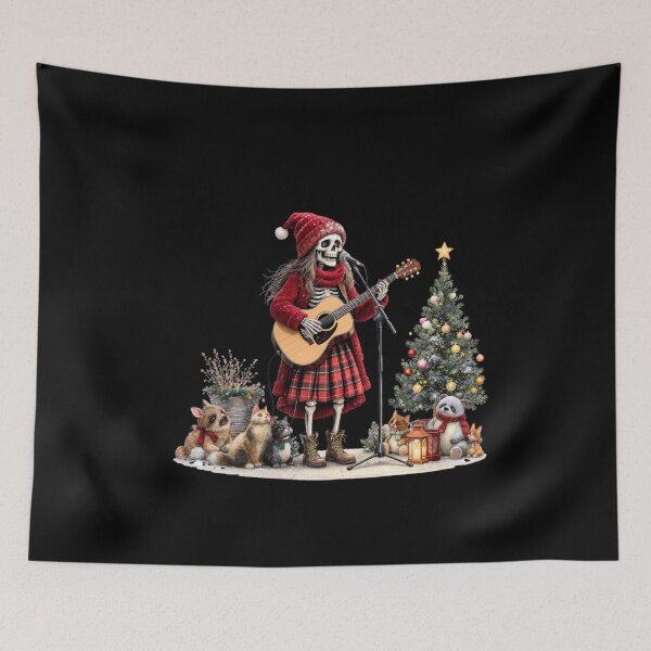 Item preview, Street Performer Skeleton Girl | Gothic Christmas Music Vibe designed and sold by ColorSplash123.