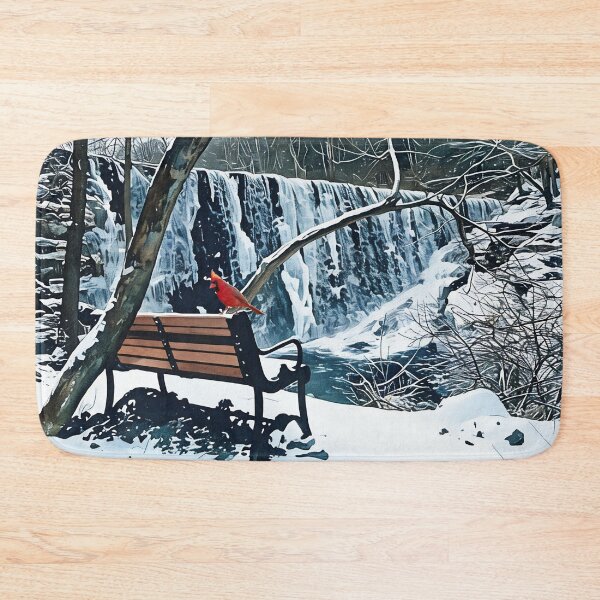Item preview, Red Cardinal on Bench designed and sold by tomorrowsart.