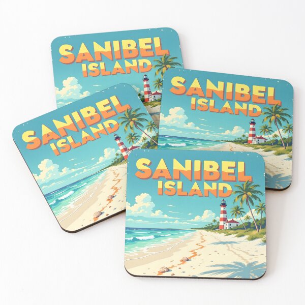 Item preview, Sanibel Island, Florida: Vintage-Style Painterly Travel Poster designed and sold by LSVart.