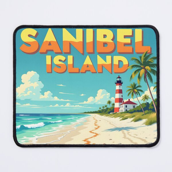 Item preview, Sanibel Island, Florida: Vintage-Style Painterly Travel Poster designed and sold by LSVart.