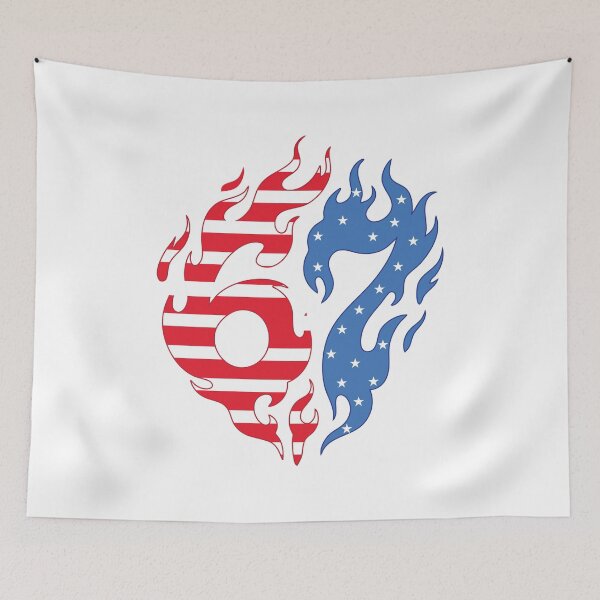 Item preview, Patriotic 67 Six Seven Trend | USA American Flag Fiery Graphic designed and sold by Basferr..