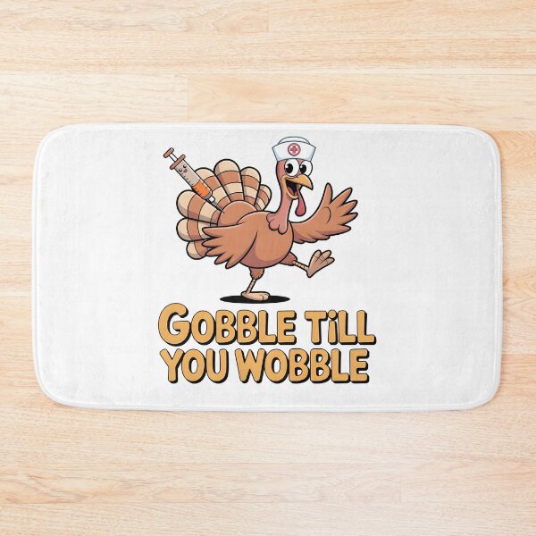 Item preview, Funny Thanksgiving Nurse Turkey – Gobble Till You Wobble designed and sold by PeteLawliiet.