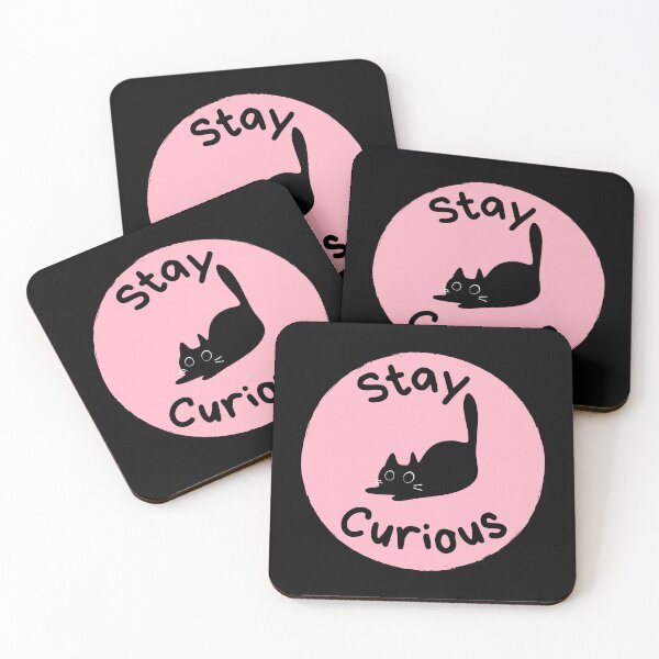 Item preview, Stay Curious - Cute Black Cat designed and sold by Mirsh-design.