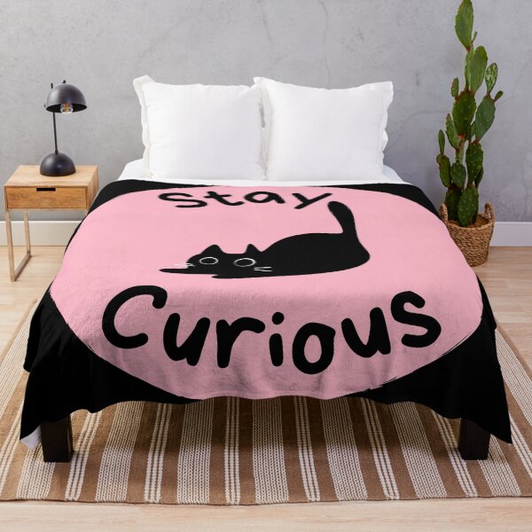 Item preview, Stay Curious - Cute Black Cat designed and sold by Mirsh-design.