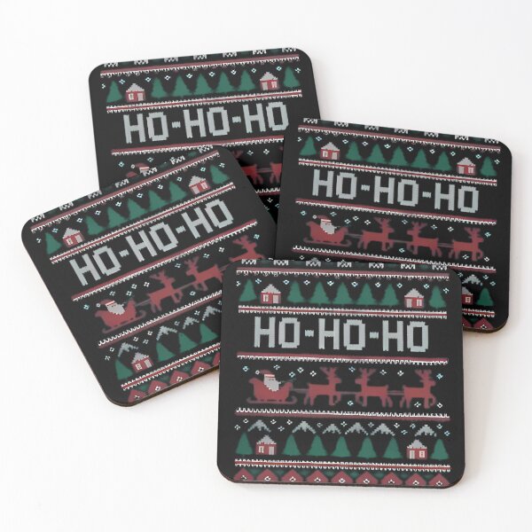 Item preview, Ho-Ho-Ho Santa Sleigh Reindeer Holiday Pattern designed and sold by Linework Studio.