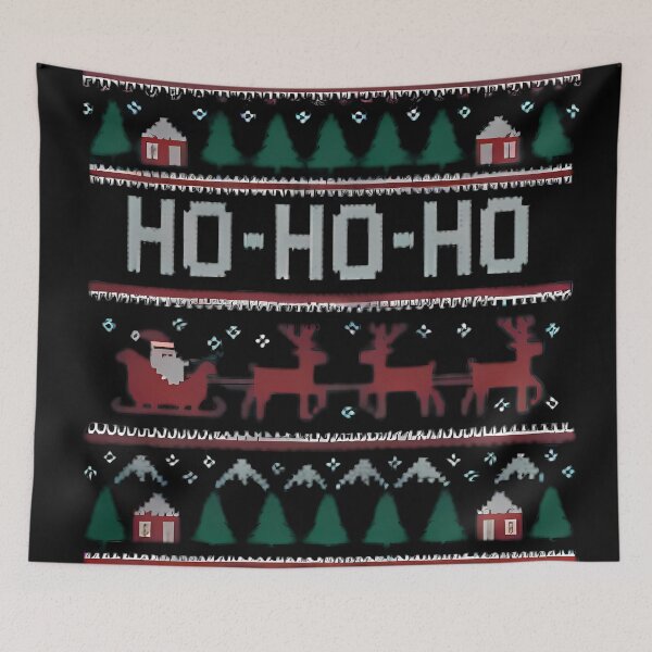 Item preview, Ho-Ho-Ho Santa Sleigh Reindeer Holiday Pattern designed and sold by By:MarcinK.