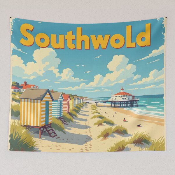 Item preview, Southwold, Suffolk: Vintage-Style Painterly Travel Poster designed and sold by LSVart.