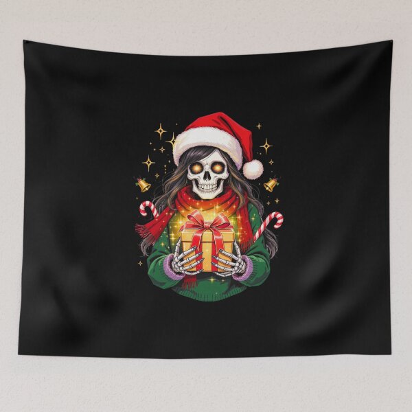 Item preview, Christmas Gift Skeleton Girl | Festive Cute Gothic Design designed and sold by ColorSplash123.