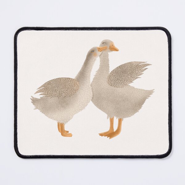 Item preview, Cute cozy Christmas illustration of geese near a burning fireplace. Geese in Love designed and sold by Grin Katalina Floral Patterns & Cozy Art.