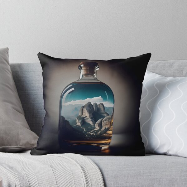Item preview, Surreal Meteora Monastery in a Glass Bottle - Magical Landscape Photography Art  designed and sold by SergioMiklos.