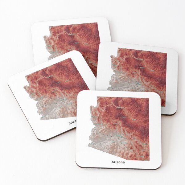 Item preview, Topographic Relief Map of Arizona designed and sold by design2xstudio.