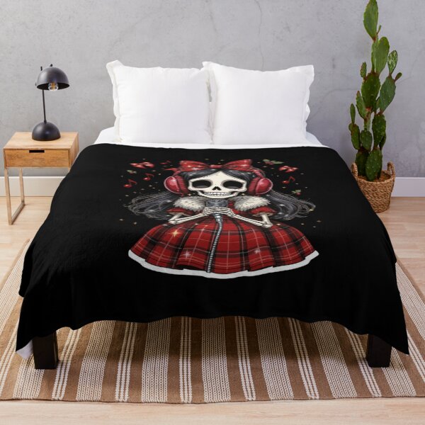 Item preview, Carol Singer Skeleton Girl | Cute Gothic Christmas Music Design designed and sold by ColorSplash123.