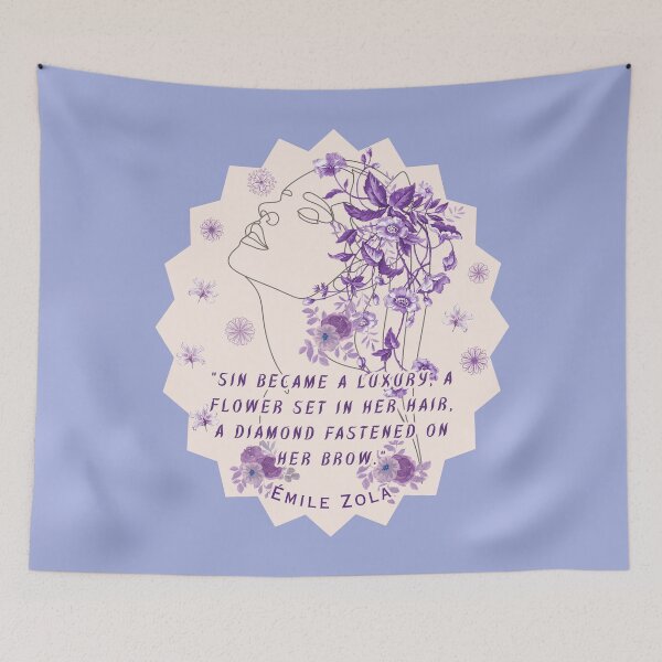 Item preview, Émile Zola quote: “Sin became a luxury, a flower set in her hair, a diamond fastened on her brow.” designed and sold by artbleed.