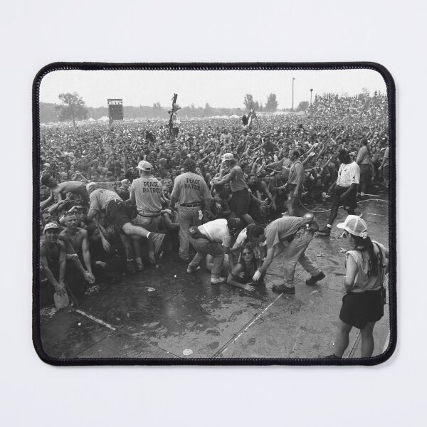 Item preview, A Wide Angle Photo Of The Crowd Madness at Woodstock 94 - BW Photograph designed and sold by ConcertImages.