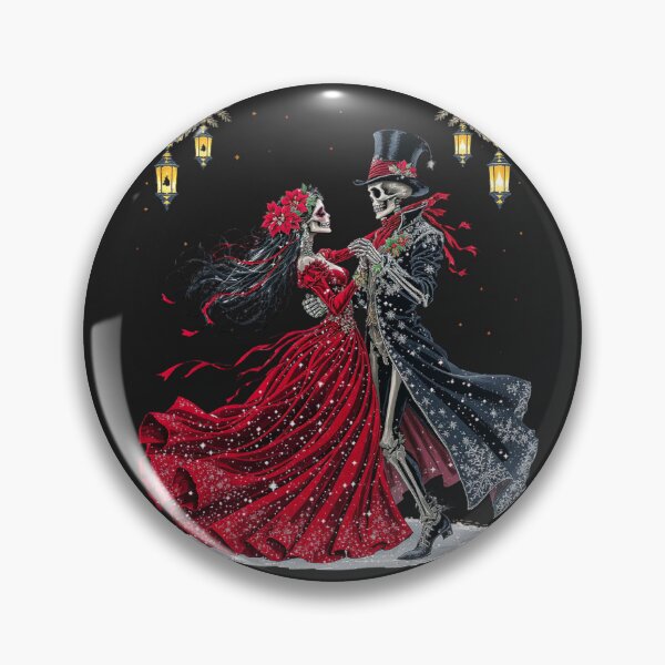 Item preview, Christmas Dance Skeleton Couple | Romantic Gothic Holiday Design designed and sold by ColorSplash123.