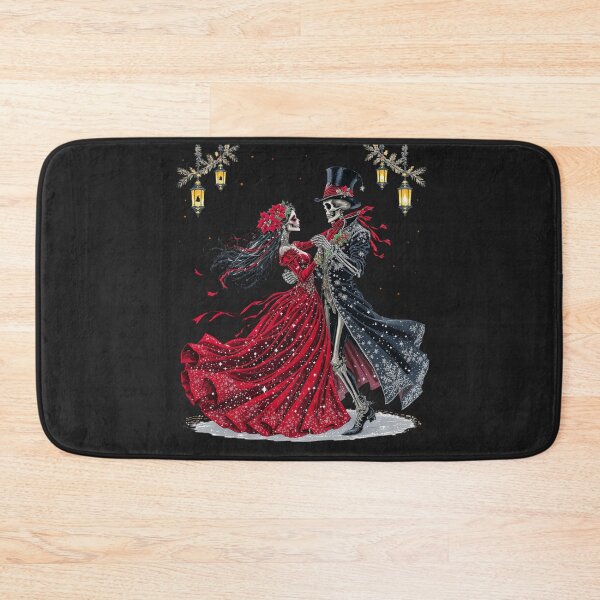 Item preview, Christmas Dance Skeleton Couple | Romantic Gothic Holiday Design designed and sold by ColorSplash123.