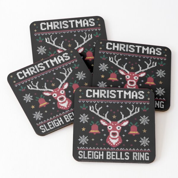 Item preview, Christmas Sleigh Bells Ring Reindeer Head Design designed and sold by Linework Studio.