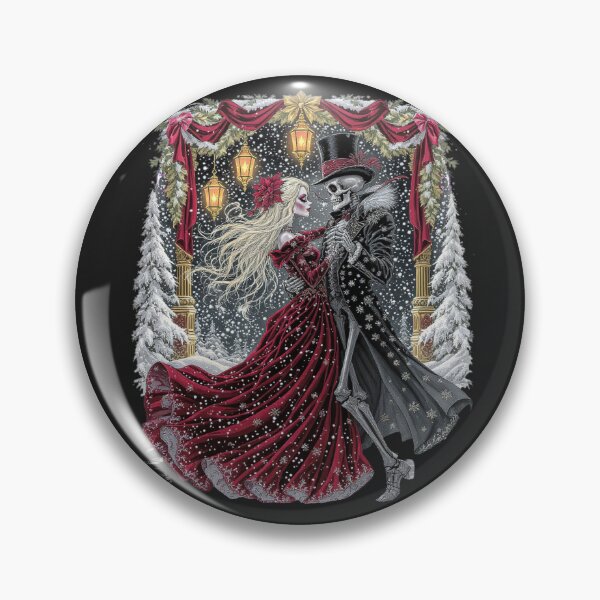 Item preview, Christmas Dance Skeleton Couple | Romantic Gothic Holiday Design designed and sold by ColorSplash123.