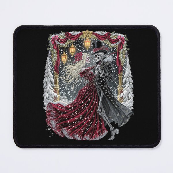 Item preview, Christmas Dance Skeleton Couple | Romantic Gothic Holiday Design designed and sold by ColorSplash123.