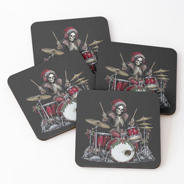 Item preview, Drummer Skeleton Girl | Gothic Christmas Rock Concert Design designed and sold by ColorSplash123.