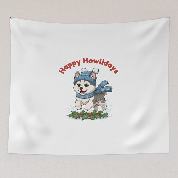 Item preview, Happy Howlidays Gerberian Shepsky – Cute Christmas Dog in Winter Scarf designed and sold by The Real Life Symphony.