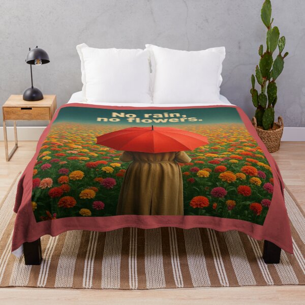 Item preview, No Rain, No Flowers — Inspirational Growth Quote Art designed and sold by casualnature.