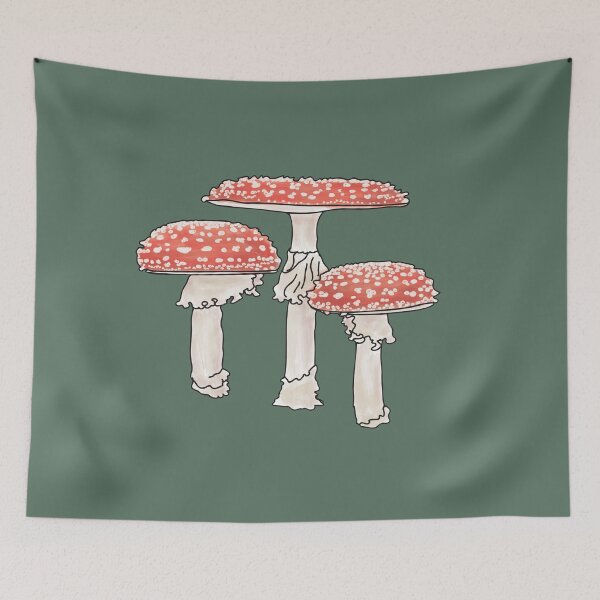Item preview, Cottagecore Red and White Amanita Mushrooms designed and sold by MeMaKiDesign.
