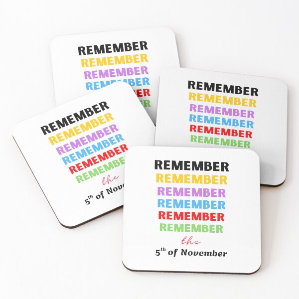 Item preview, “REMEMBER the Fifth – Guy Fawkes Night Typography Art” designed and sold by PixelInfinite.