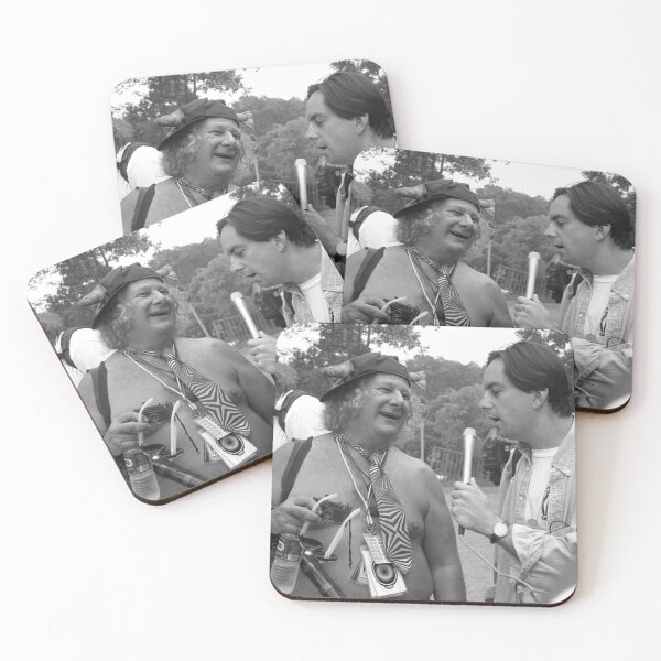 Item preview, Wavy Gravy Being Interviewed On Site At Woodstock 94 - BW Photograph designed and sold by ConcertImages.