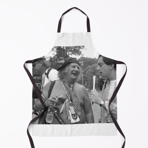 Item preview, Wavy Gravy Being Interviewed On Site At Woodstock 94 - BW Photograph designed and sold by ConcertImages.