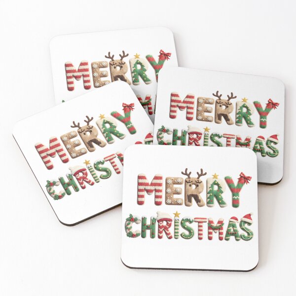 Item preview, Merry Christmas Faux Yarn Knitted Letters – Realistic Chunky Knit Holiday Text Design designed and sold by SaicoGN.