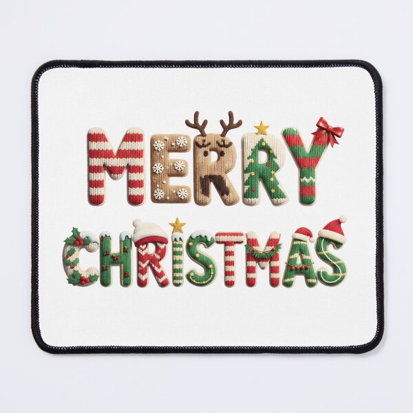 Item preview, Merry Christmas Faux Yarn Knitted Letters – Realistic Chunky Knit Holiday Text Design designed and sold by SaicoGN.