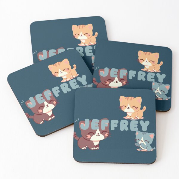 Item preview, Cute Cats and Name Jeffrey – Kawaii Personalized Design designed and sold by karolinahinc.