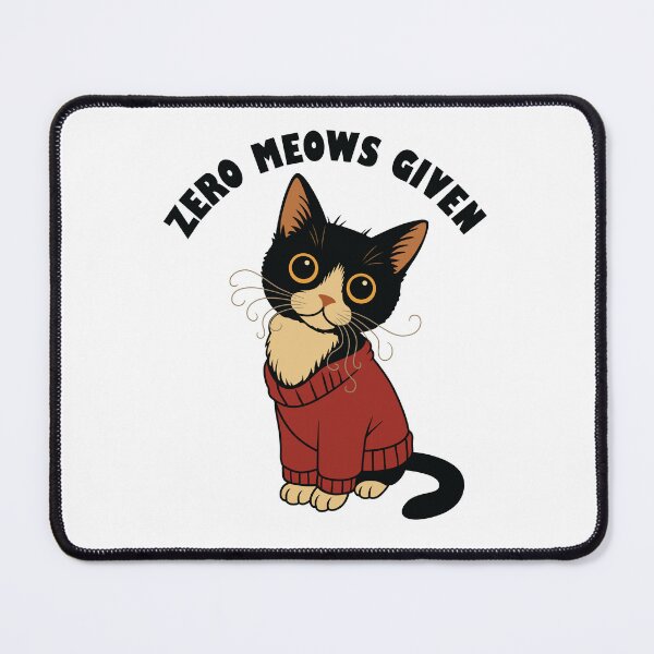 Item preview, Zero Meows Given – Funny Christmas Cat in Sweater Artwork for Cat Lovers designed and sold by station-one.