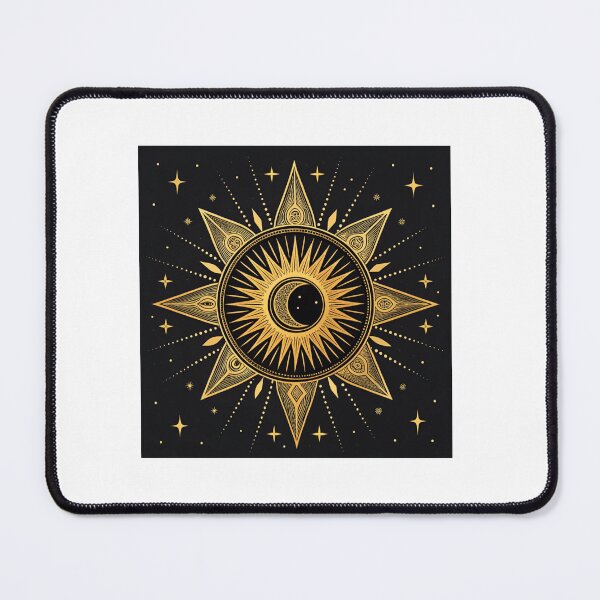 Item preview, Radiant golden sun partially covered by black moon . designed and sold by Lucky 777.