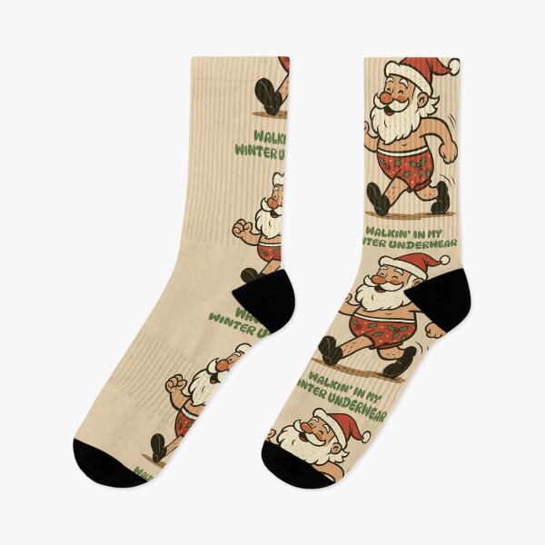 Item preview, Santa Walkin’ in His Winter Underwear designed and sold by Ghost on Toast.
