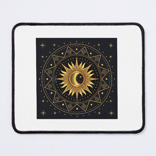 Item preview, Radiant golden sun partially covered by black moon . designed and sold by Lucky 777.