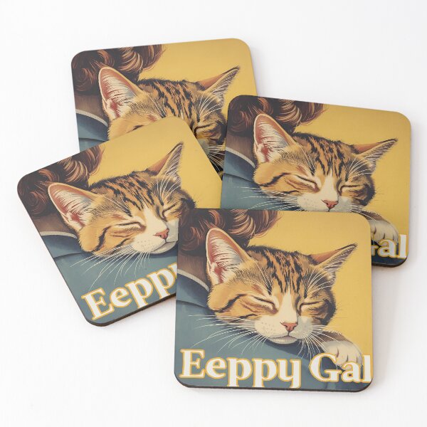 Item preview, Vintage Eeepy Cute Retro Girl Cat T-Shirt Yellow designed and sold by Vintage City.