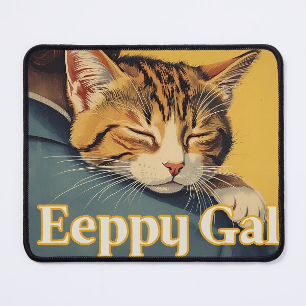 Item preview, Vintage Eeepy Cute Retro Girl Cat T-Shirt Yellow designed and sold by Vintage City.