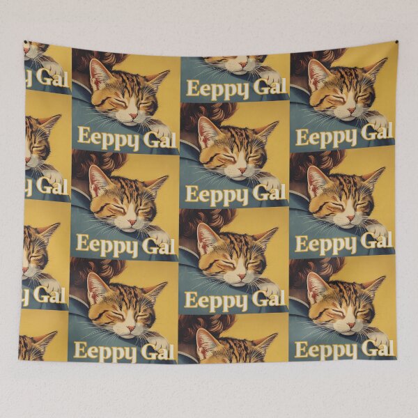 Item preview, Vintage Eeepy Cute Retro Girl Cat T-Shirt Yellow designed and sold by Vintage City.
