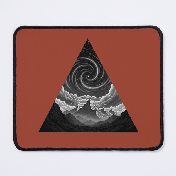 Item preview, Montañas Espirales Celestiales – Paisaje Nocturno Monocromático designed and sold by NoctaHike.