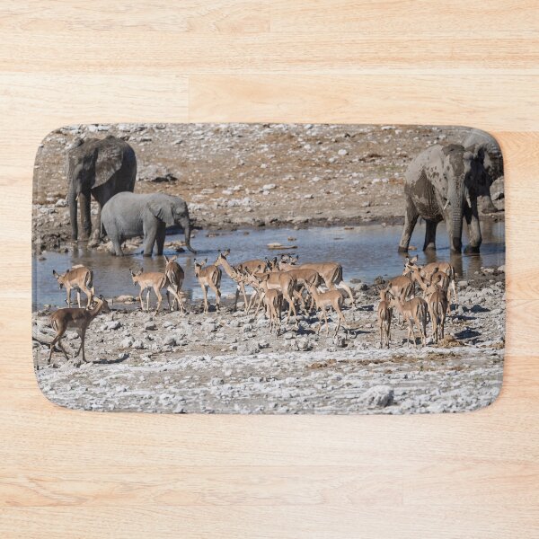 Item preview, Crowded Waterhole — Impalas and Giants at Etosha, Namibia designed and sold by DavideAntoniani.
