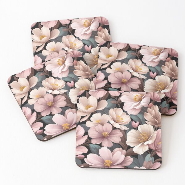Item preview, Primrose Bloom — Soft Pink & Mocha Floral Pattern | Elegant Pastel Botanical Design designed and sold by CallisC-Arts.