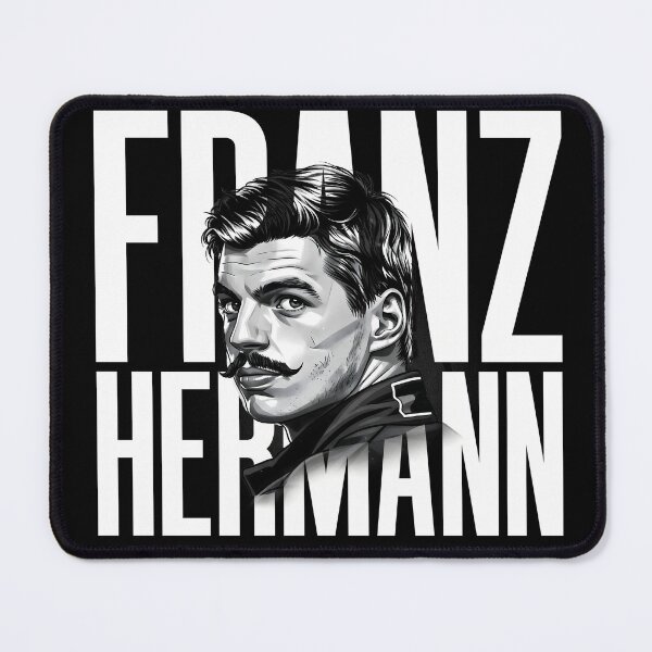 Item preview, Franz Hermann Portrait - Vintage F1 Driver Black & White Art Print designed and sold by Studio F1Grid.