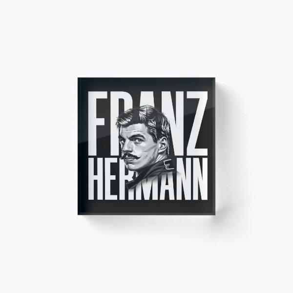 Item preview, Franz Hermann Portrait - Vintage F1 Driver Black & White Art Print designed and sold by Studio F1Grid.