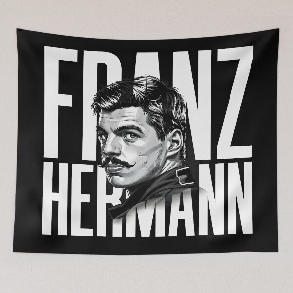 Item preview, Franz Hermann Portrait - Vintage F1 Driver Black & White Art Print designed and sold by Studio F1Grid.